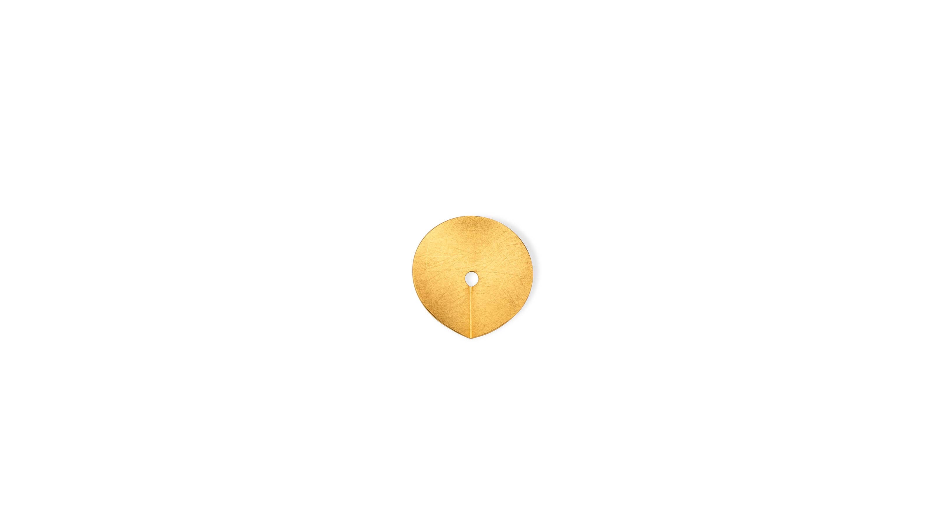 Large / Gold Plated / Desktop / BlackMenu / Creased Disc Pendant Necklace, designed by Marcin Zaremski