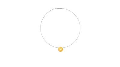 Small / Gold Plated / Desktop / BlackMenu / Creased Disc Pendant Necklace, designed by Marcin Zaremski