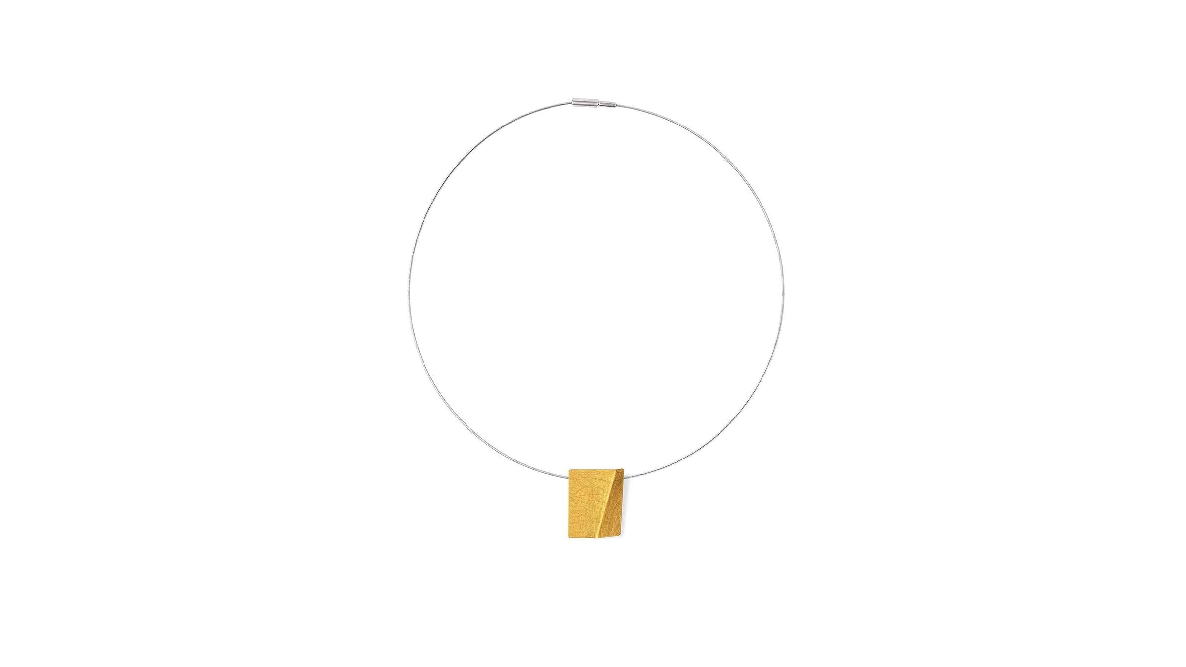 Marcin Zaremski Jewelry Creased Rectangle Pendant Necklace