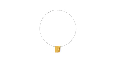 Gold Plated / Desktop / BlackMenu / Creased Rectangle Pendant Necklace, designed by Marcin Zaremski