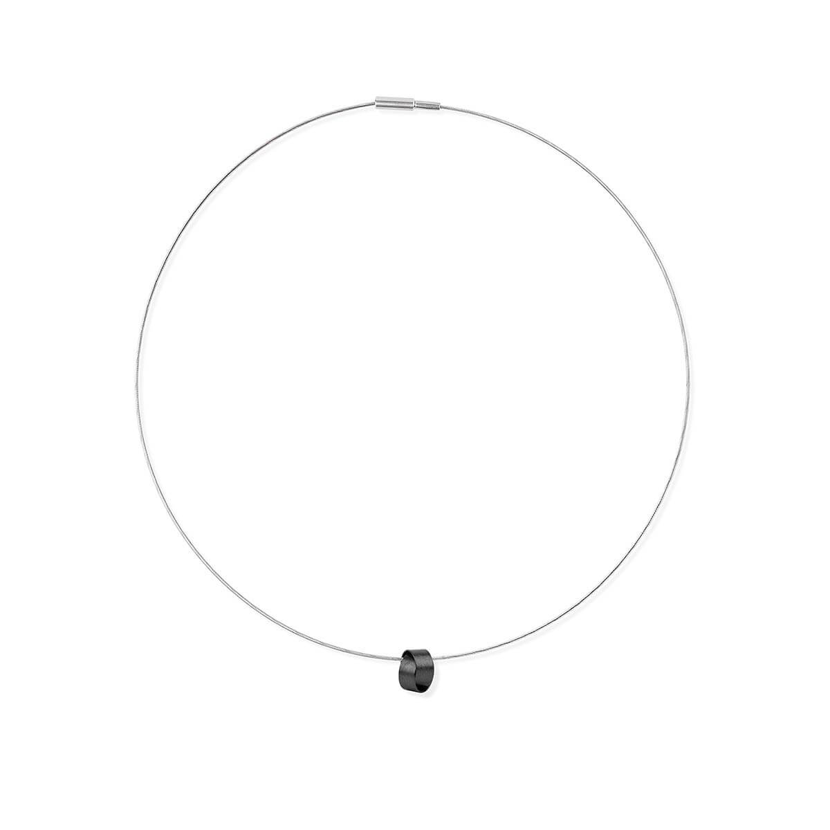 Small / Oxidized Silver / Mobile / BlackMenu / Double Loop Pendant Necklace, designed by Marcin Zaremski