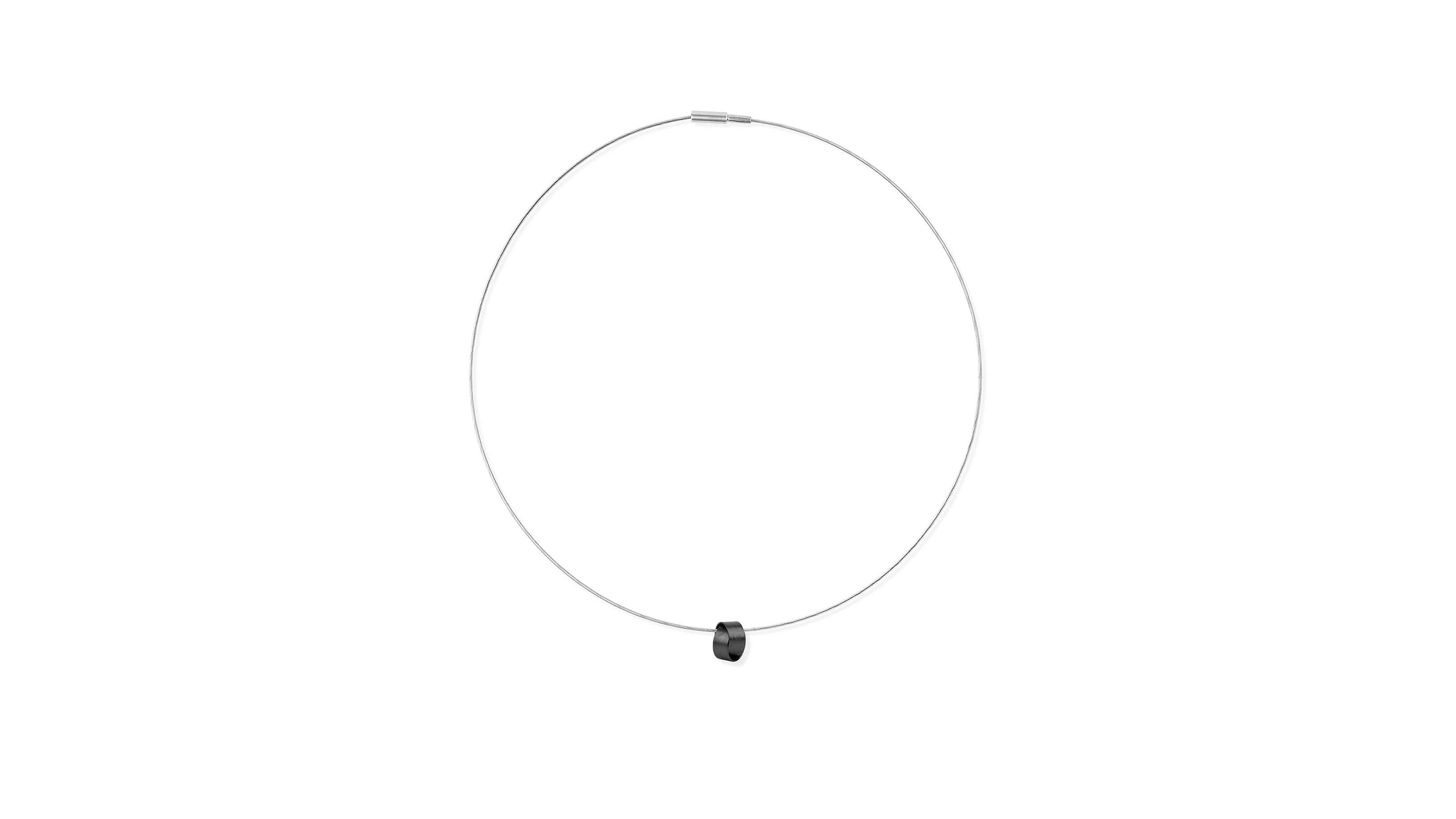 Small / Oxidized Silver / Desktop / BlackMenu / Double Loop Pendant Necklace, designed by Marcin Zaremski
