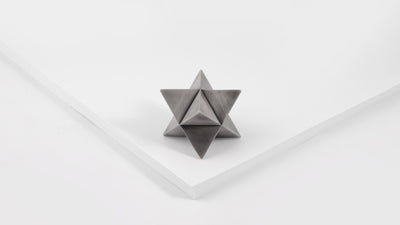 Aged Silver / Desktop / BlackMenu / Merkaba Paperweight, designed By VAU