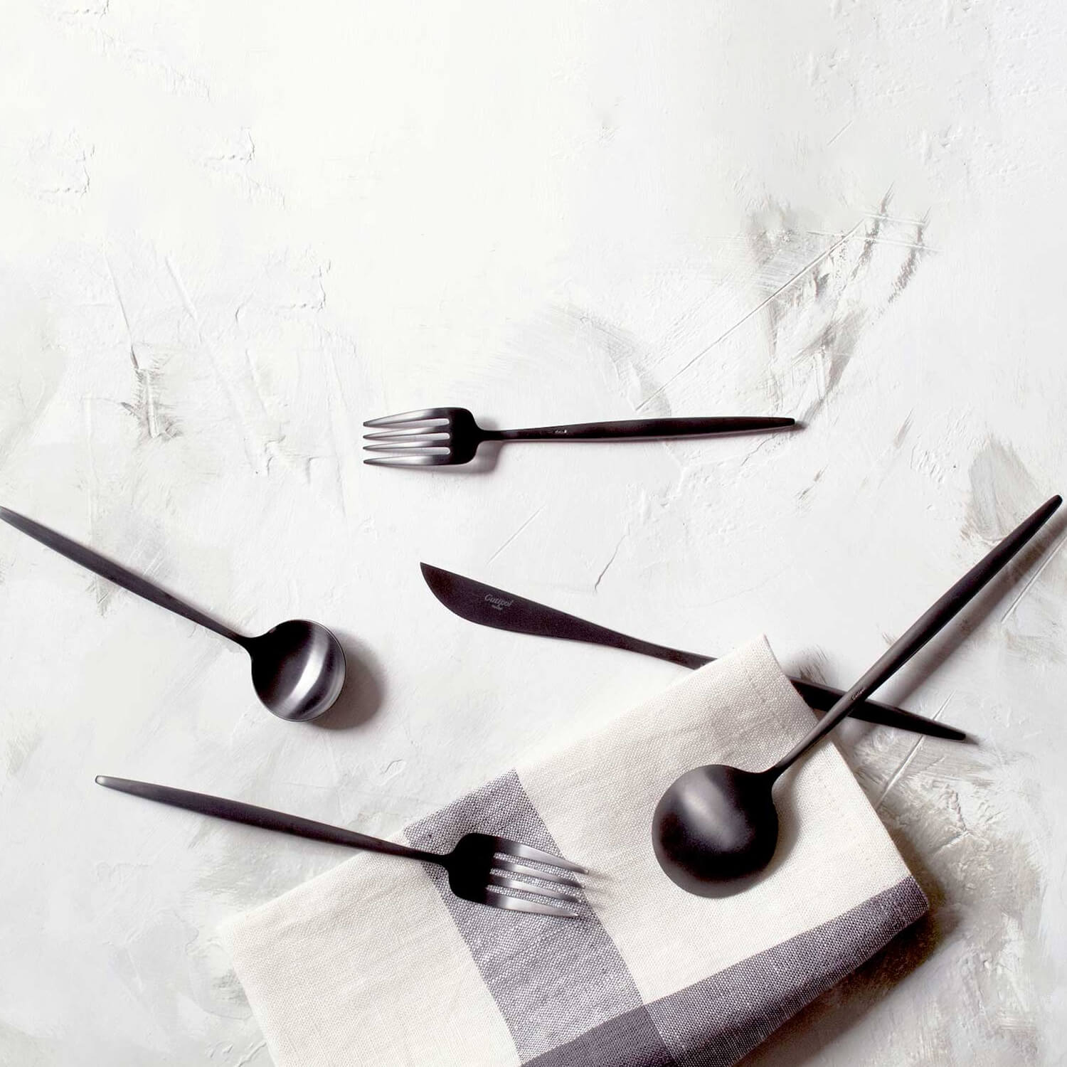 Matte Black / Mobile / BlackMenu / Moon 5PC Flatware Set, designed by Cutipol