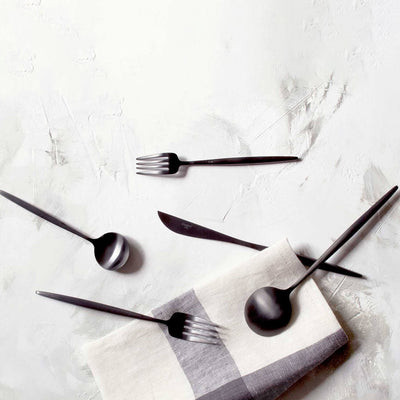 Matte Black / Mobile / BlackMenu / Moon 5PC Flatware Set, designed by Cutipol