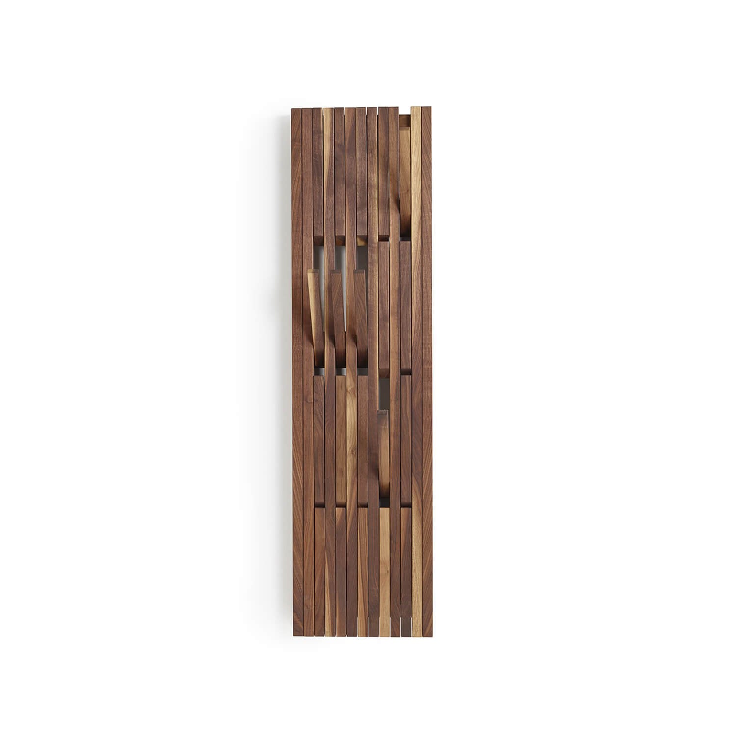 Small / Walnut Natural / Mobile / BlackMenu / Piano Coat Rack, designed by Patrick Seha