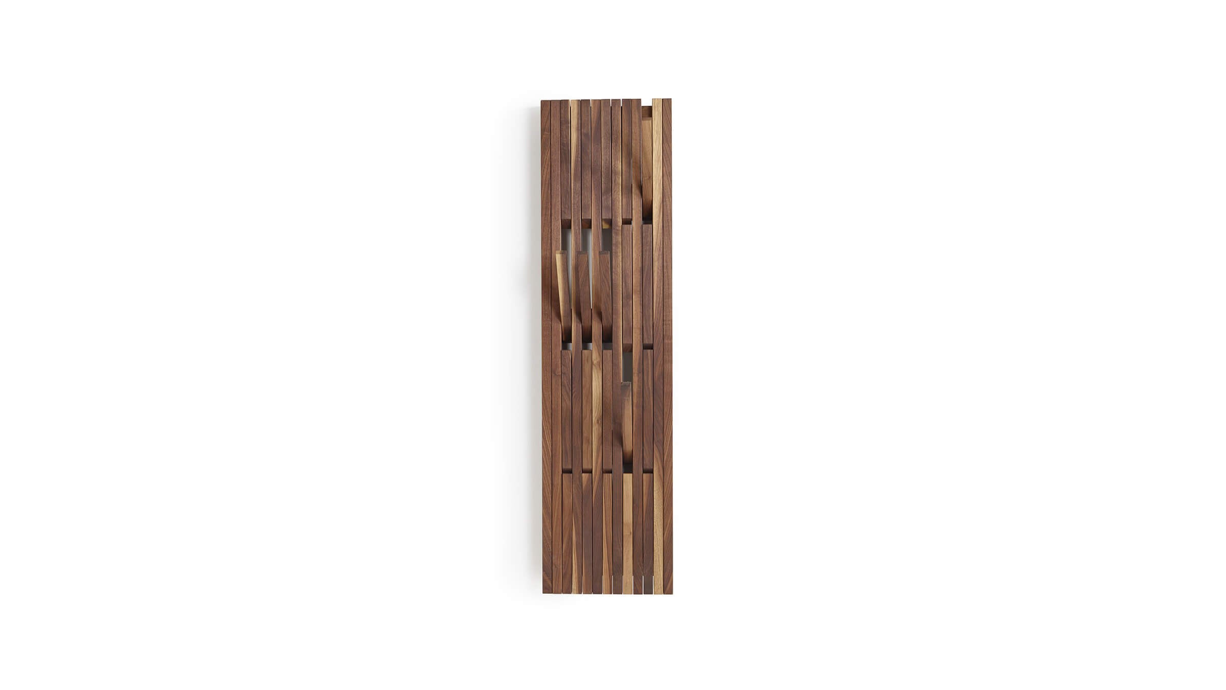 Small / Walnut Natural / Desktop / BlackMenu / Piano Coat Rack, designed by Patrick Seha