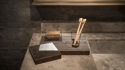 Desktop / WhiteMenu / PLAT-EAU Bath Trio, designed by Silvia Fanticelli