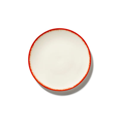 5.5 inches / Dé Plate #1 / Mobile / BlackMenu / Dé Off-White and Red Plate