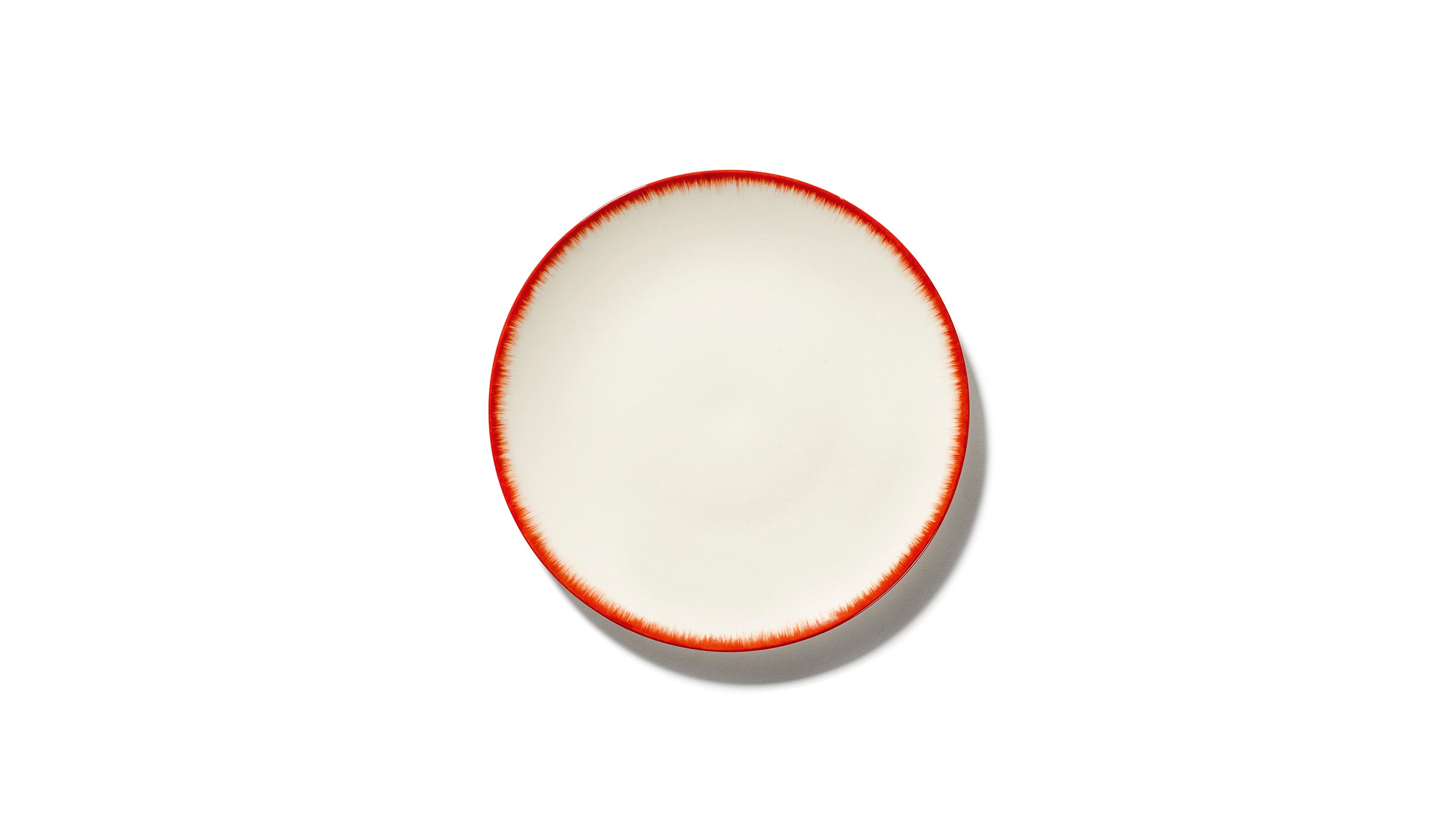 5.5 inches / Dé Plate #1 / Desktop / BlackMenu / Dé Off-White and Red Plate