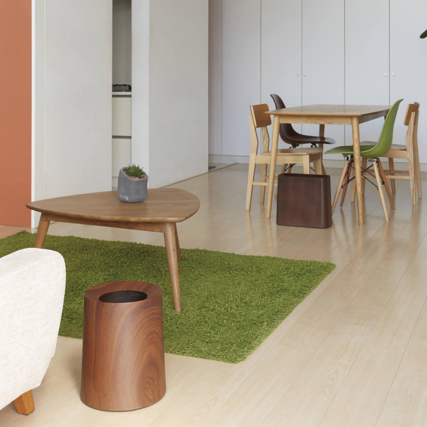 Rosewood / Mobile / BlackMenu / Tubelor Homme Trash Bin, designed by Idea Co
