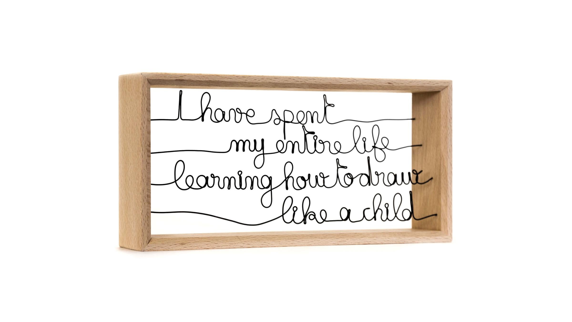 Valentine Herrenschmidt Sculpture Words From Picasso Calligraphed Frames