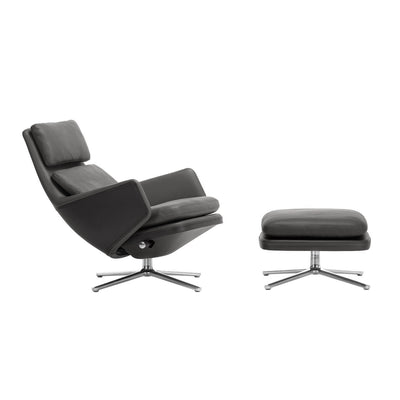 Chocolate Leather / Mobile / BlackMenu / Grand Relax and Ottoman, designed by Antonio Citterio made by Vitra
