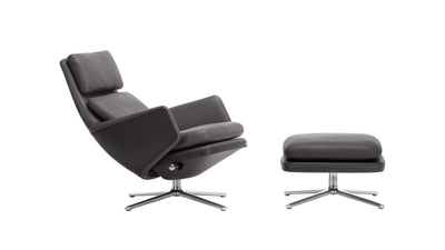 Chocolate Leather / Desktop / BlackMenu / Grand Relax and Ottoman, designed by Antonio Citterio made by Vitra