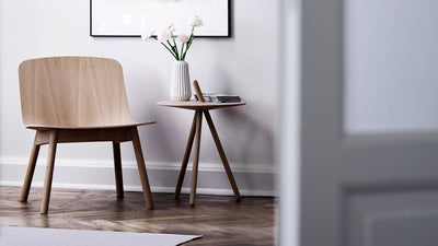 Soap Treated Oak / Desktop / BlackMenu / Come Here Side Table, designed by Steffen Juul