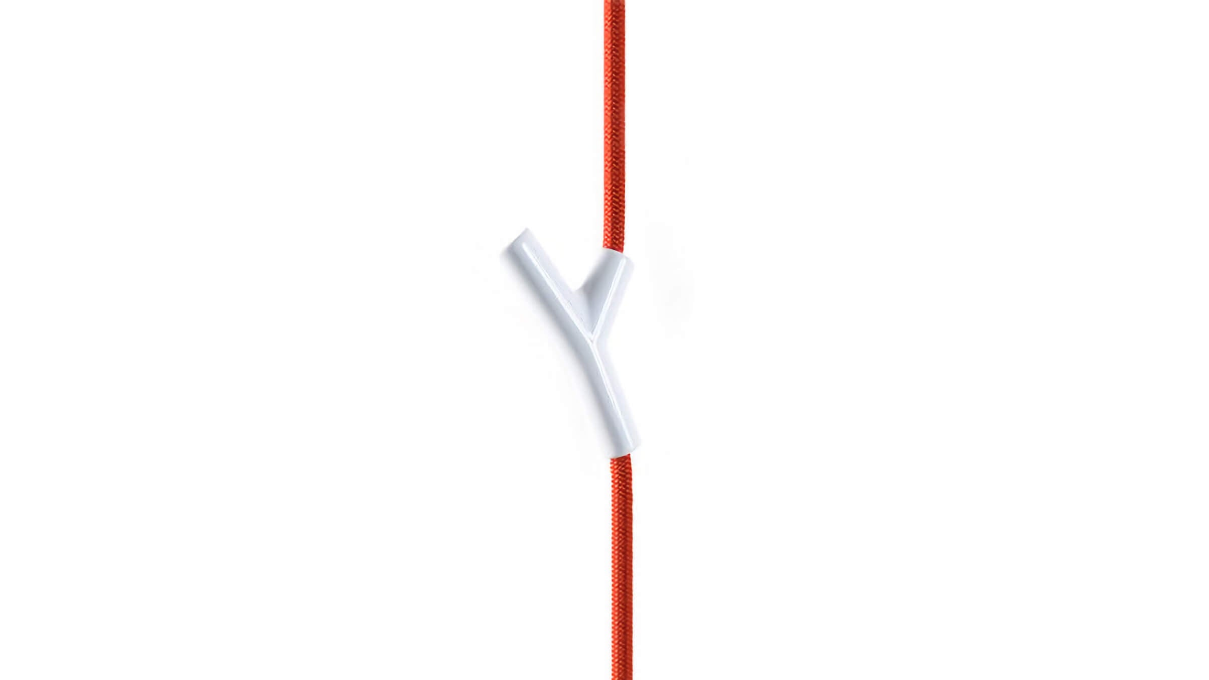 Red Rope White Hooks / Desktop / BlackMenu / Wardrope Hanging Coat Rack, designed by Susanne Stofer and Veronica Wildgruber