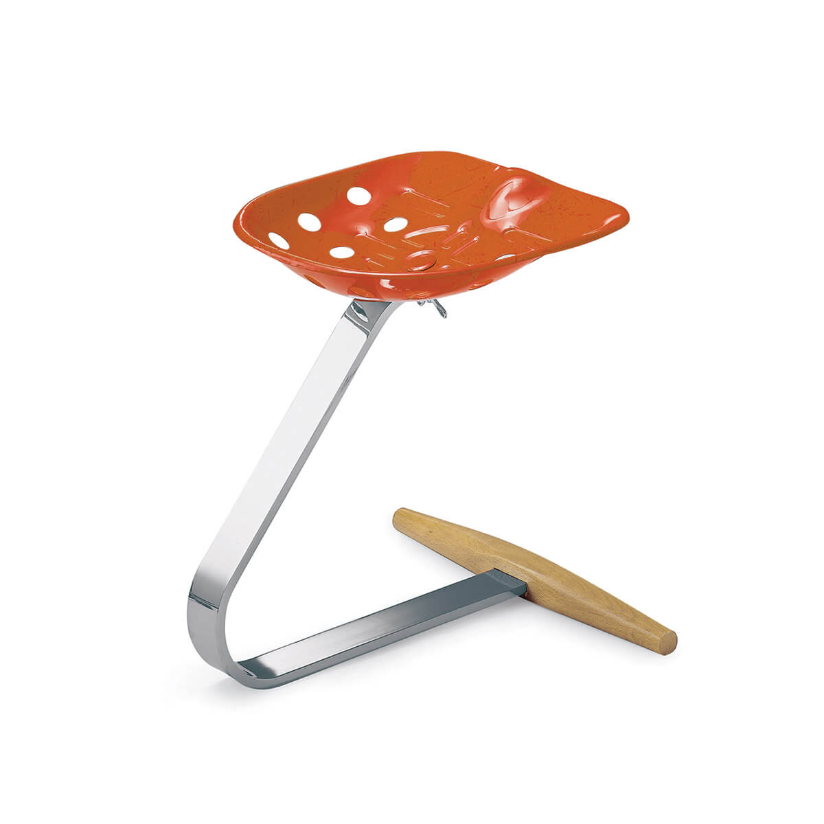 Orange / Mobile / BlackMenu / Mezzadro Stool, designed by Achille and Pier Giacomo Castiglioni