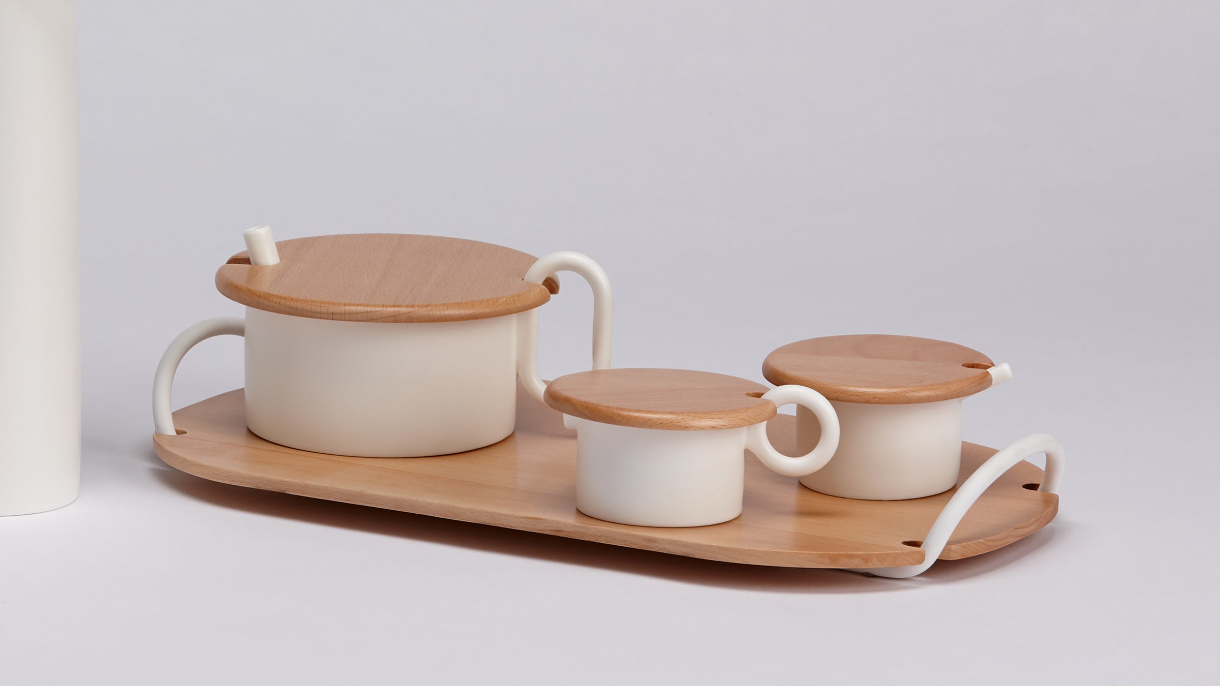 White / Desktop / BlackMenu / Plank Milk and Sugar Bowls, designed by Nendo